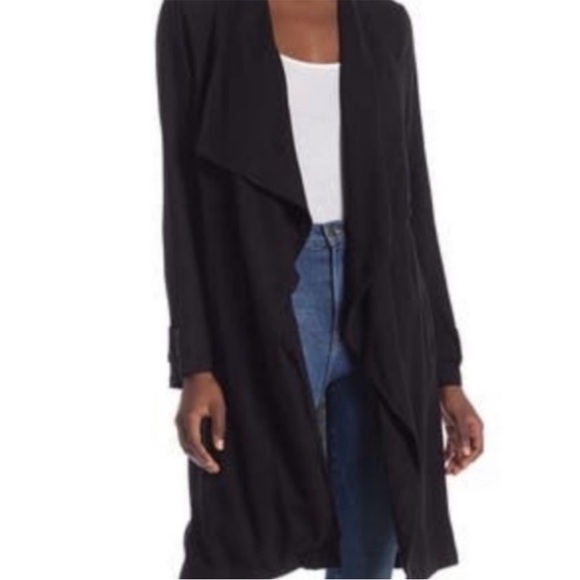 Elodie | Anthro | Waterfall Lapel Drape-Front Trench | Drawstring | Olive | M - Picture 1 of 13